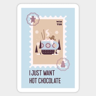 Hot Chocolate Winter Time Holidays Stamp Collector Stamps Magnet